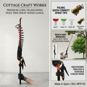 Premium Long Telescoping Pole Tree Spray Wand-Lance from Cottage Craft Works