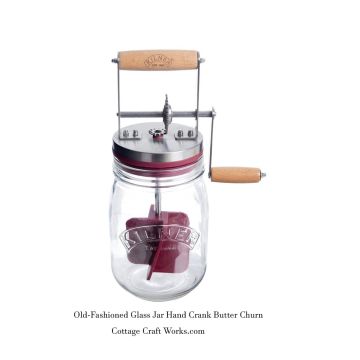 Hand Crank Glass Jar Butter Chrun