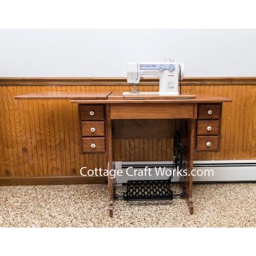 Solid Wood Treadle Sewing Cabinet— built for Janome 712T (and Singer 15-class machines).