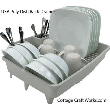 USA Molded Poly Dish Drainer Drying Rack – Gray  heavy-duty dish rack